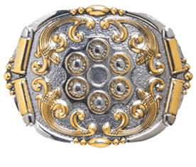 Bullet Shells and bullets silver gold tone buckle